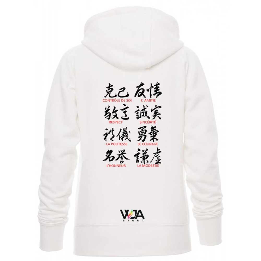 Sweatshirt atlanta Judo l15, dos, blanc