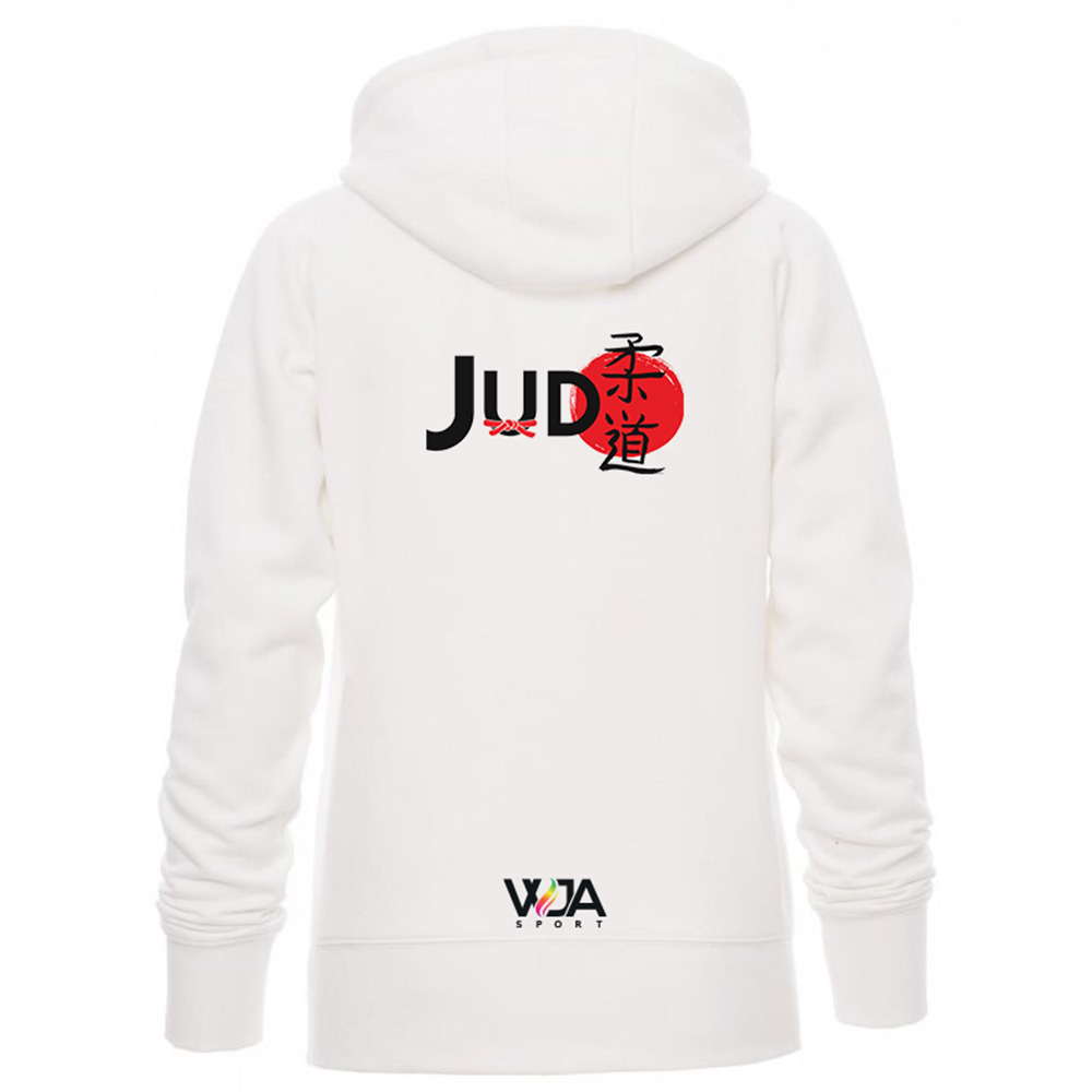 Sweatshirt Capuche Blanc Femme Judo Japan