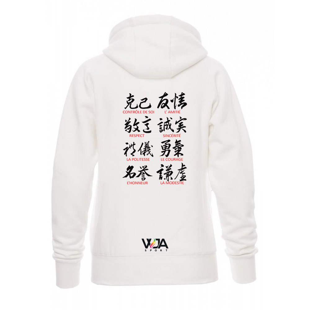 Sweatshirt dallas Judo l15, dos, blanc