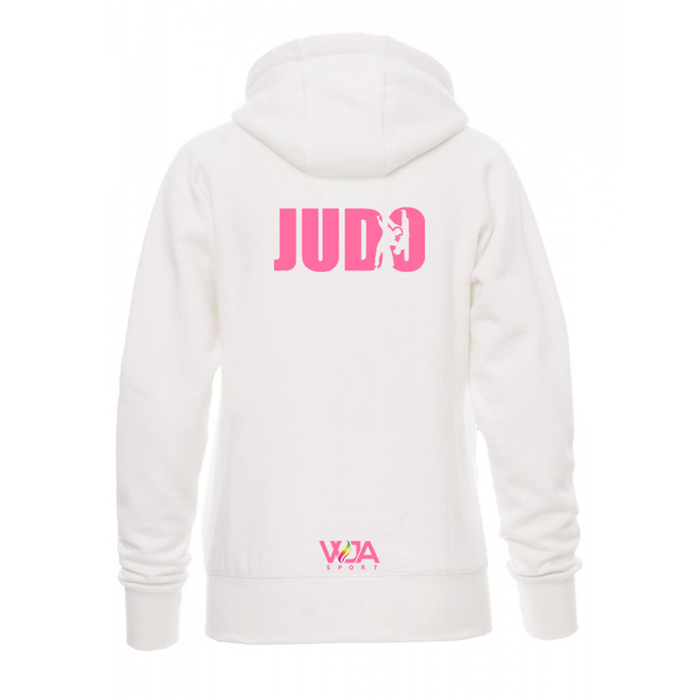 Veste Zippée Capuche Blanc Femme Judo