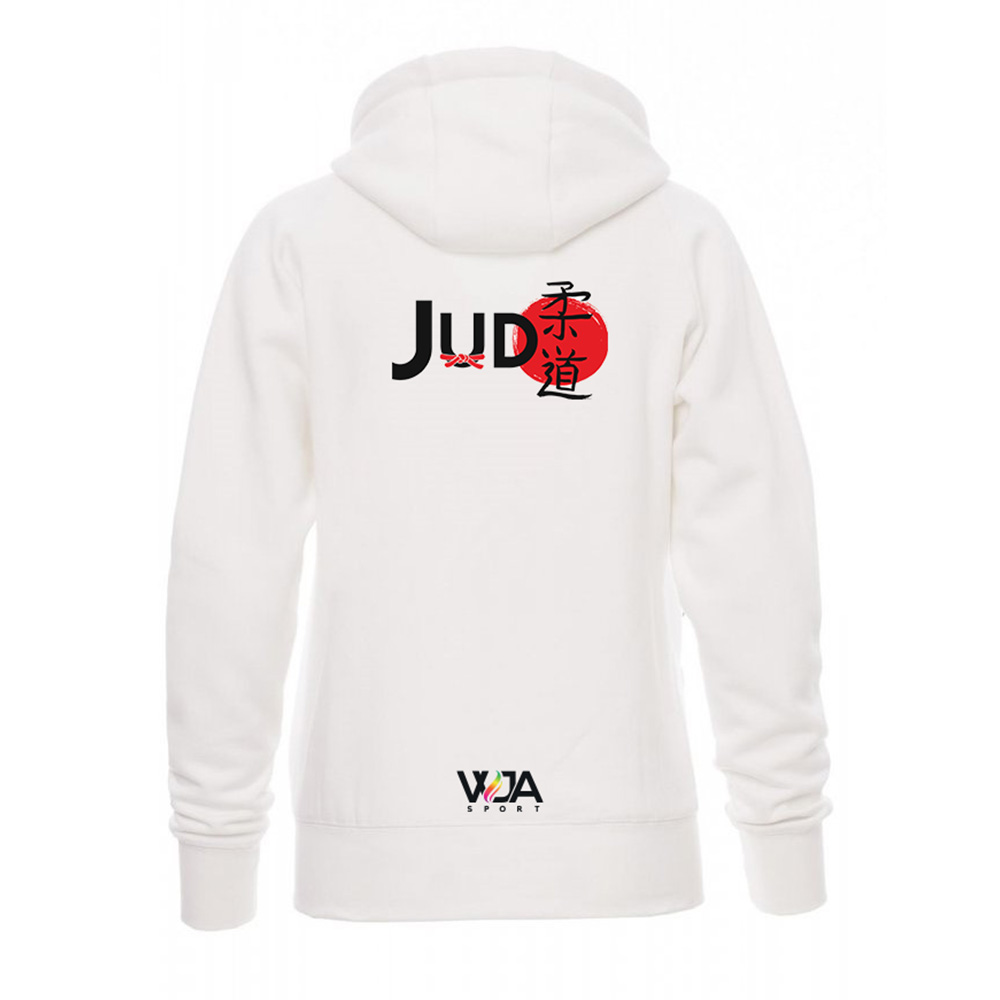 Veste Zippée Capuche Blanc Femme Judo Japan