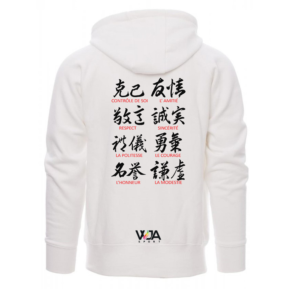 Sweatshirt dallas Judo l15, dos, blanc