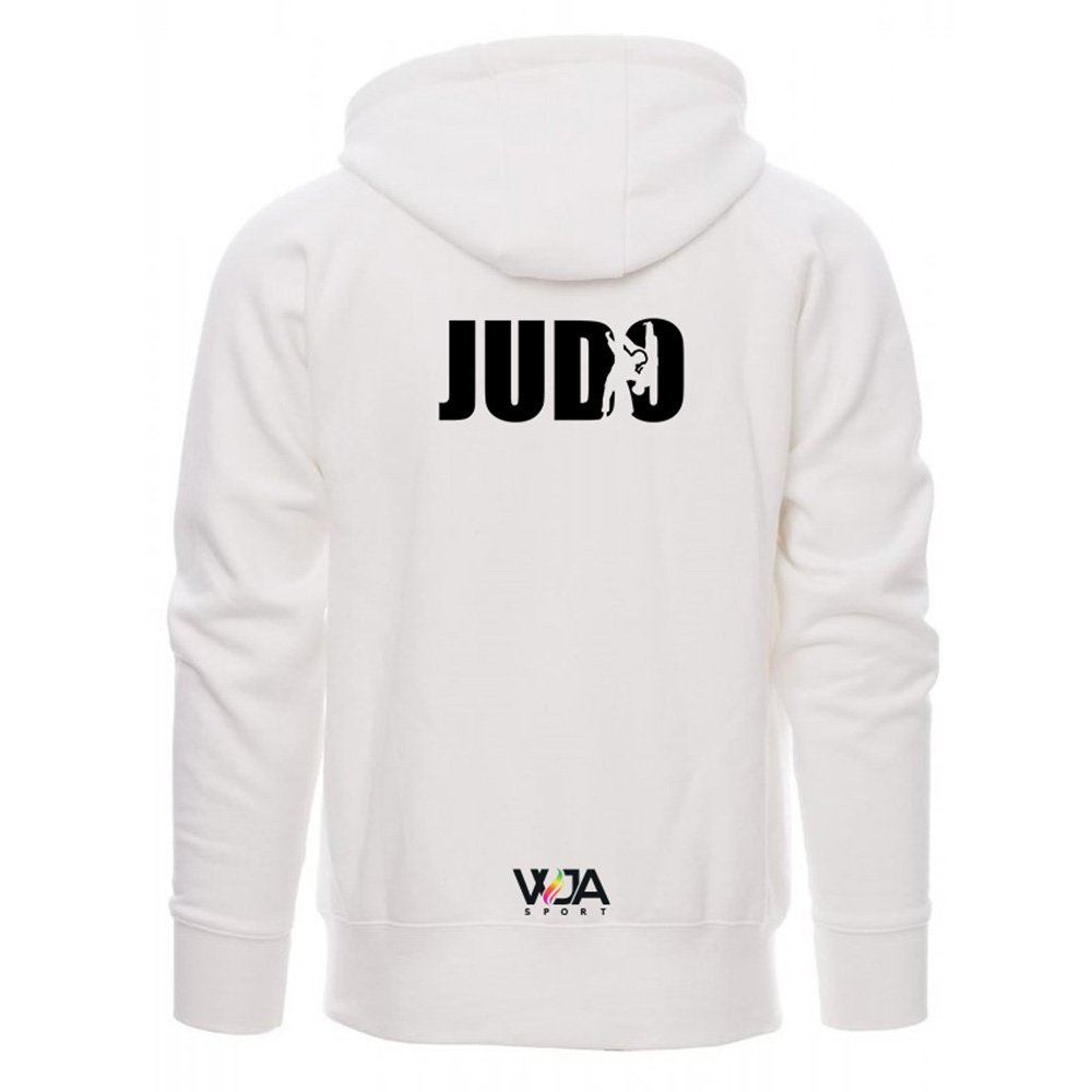Veste Zippée Capuche Blanc Homme Judo